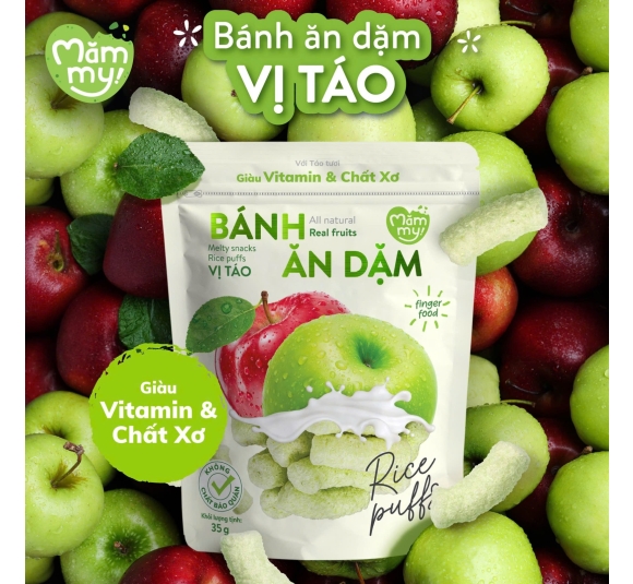 Bánh Ăn Dặm Vị Trái Cây Mămmy Cho Bé Từ 6 Tháng Vị Táo 