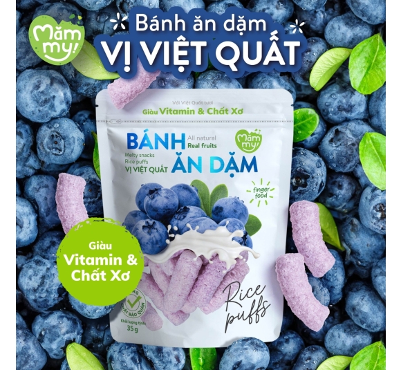 Bánh Ăn Dặm Vị Trái Cây Mămmy Cho Bé Từ 6 Tháng Vị Việt Quất 