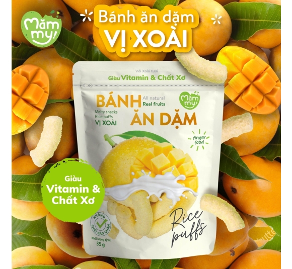 Bánh Ăn Dặm Vị Trái Cây Mămmy Cho Bé Từ 6 Tháng Vị Xoài 