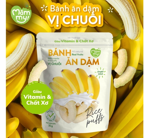 Bánh Ăn Dặm Vị Trái Cây Mămmy Cho Bé Từ 6 Tháng Vị Chuối 