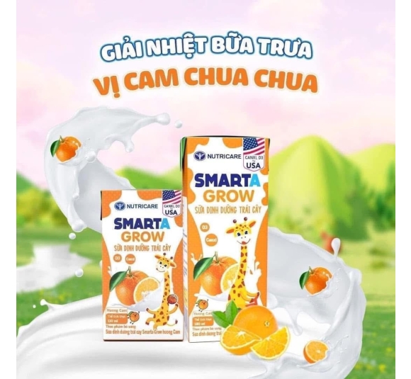 Thùng sữa nước trái cây Nutricare Smarta Grow (vị cam) 110ml