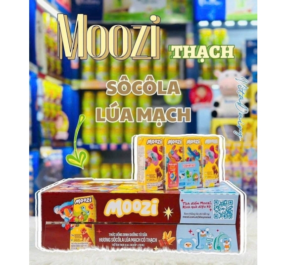 Sữa thạch Moozi 170ml Vị Lúa Mạch  (3y+) x Thùng 48 Hộp