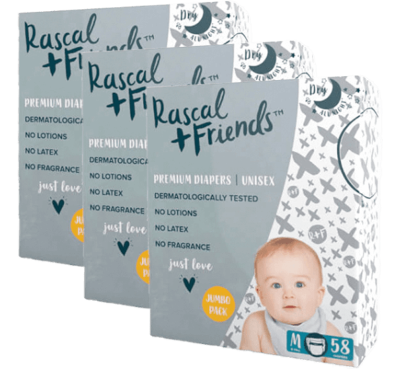 Combo 3 Tã quần Rascal Friends (M, 6-11kg, 58 miếng)