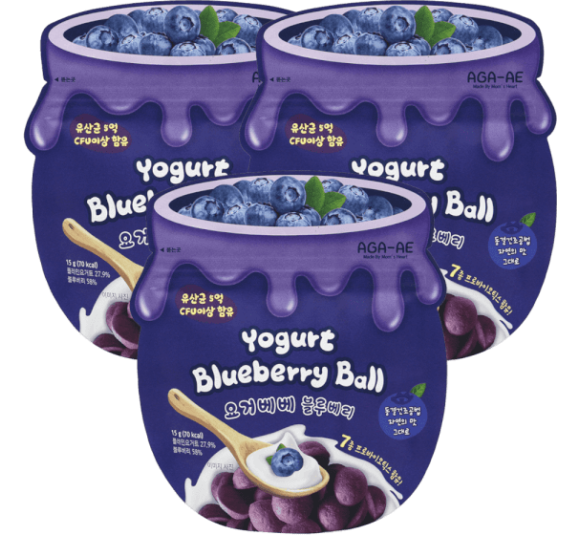 Combo 3 Snack sữa chua sấy khô AGA-AE vị việt quất (20g)