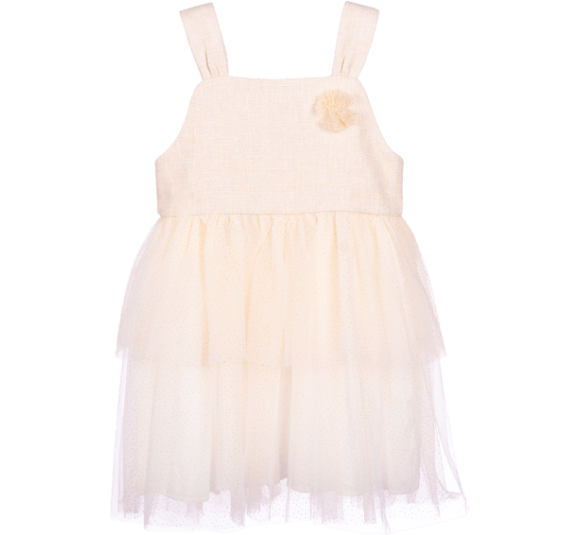 Đầm voan bé gái Animo MN922015 (6M-6Y,Màu be)
