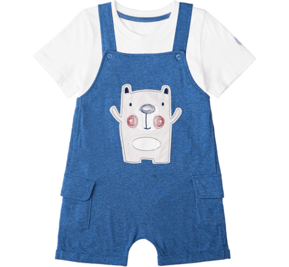 Bộ yếm bé trai ngắn, bst Gấu mụp Animo HS1122063 (6M-5Y,Blue)
