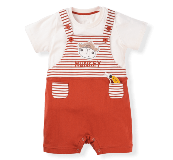 Bộ yếm bé trai ngắn BST Khỉ Kháu Khỉnh Animo HN623019 (6M-4Y, Đỏ)