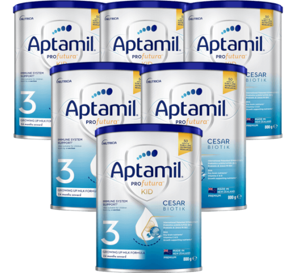 Combo 6 sữa Aptamil Profutura KID Cesarbiotik 3 800g (Từ 2 tuổi)