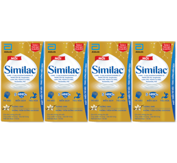 Thực phẩm bổ sung Similac hương vani 110ml (Lốc 4 hộp)