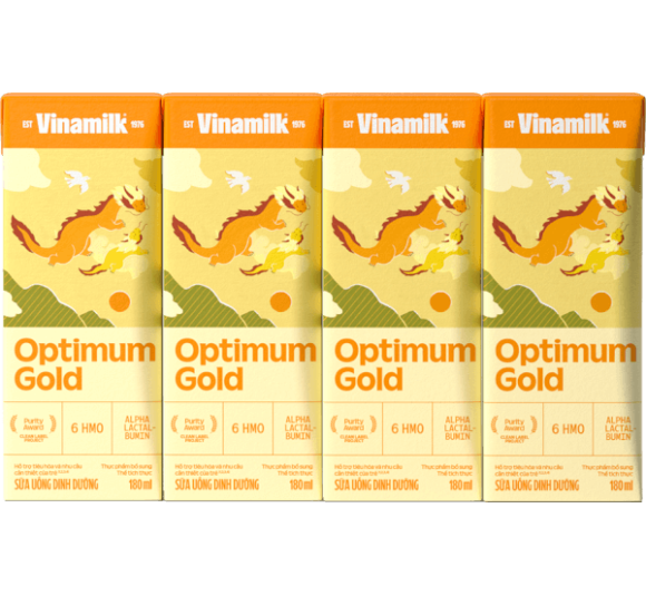 Sữa uống dinh dưỡng Optimum Gold 180ml (Lốc 4 hộp) new