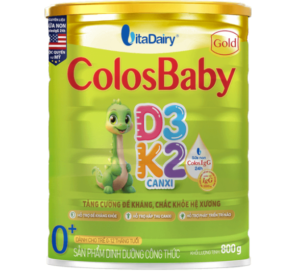 Sản phẩm dinh dưỡng công thức Colosbaby Gold D3K2 0+ 800g (0-12 tháng)