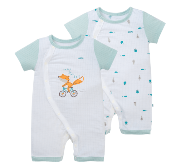 Set 2 bodysuit rayon chống muỗi đùi Animo VD0425034 (0-12M,Ngọc-trắng,TT06)