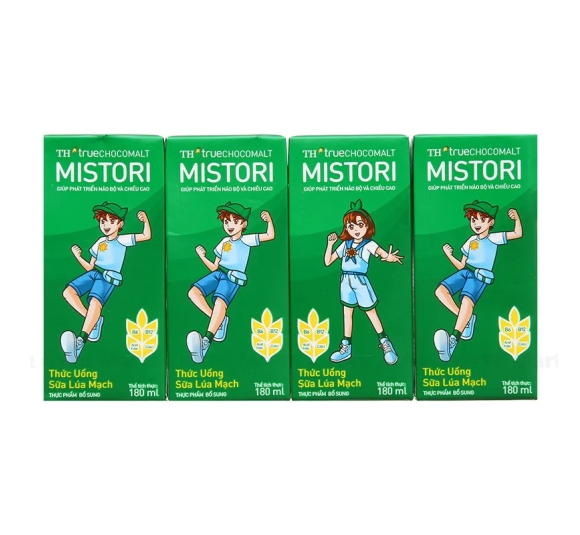 Thức Uống Sữa Lúa Mạch TH True Chocomalt Mistori Lốc 4 Hộp 180ml 
