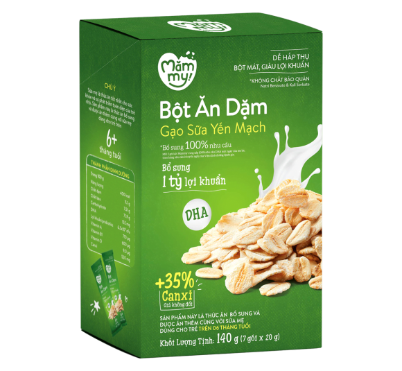 Bột ăn dặm Mămmy vị Gạo Sữa Yến Mạch 