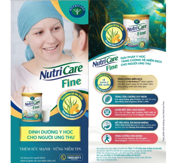 Sữa Nutricare Fine – Tăng cường miễn dịch cho bệnh nhân ung thư 