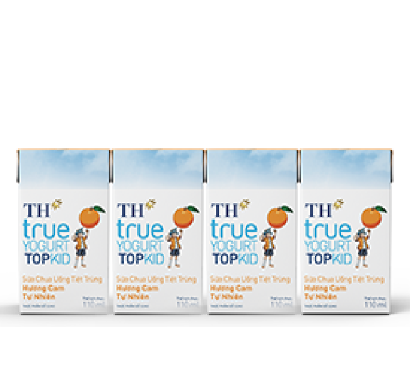 Sữa Chua Uống Tiệt Trùng TH true YOGURT TOPKID Hương Cam Tự Nhiên 110 ml