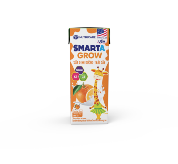 Sữa Smarta Grow vị cam 180ml x 4 Hộp 
