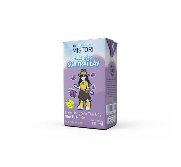 Thức Uống Sữa Trái Cây Nho Tự Nhiên TH true JUICE milk MISTORI 110 ml
