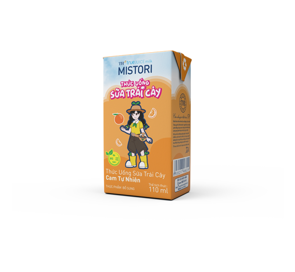 Thức Uống Sữa Trái Cây Cam Tự Nhiên TH true JUICE milk MISTORI 110 ml