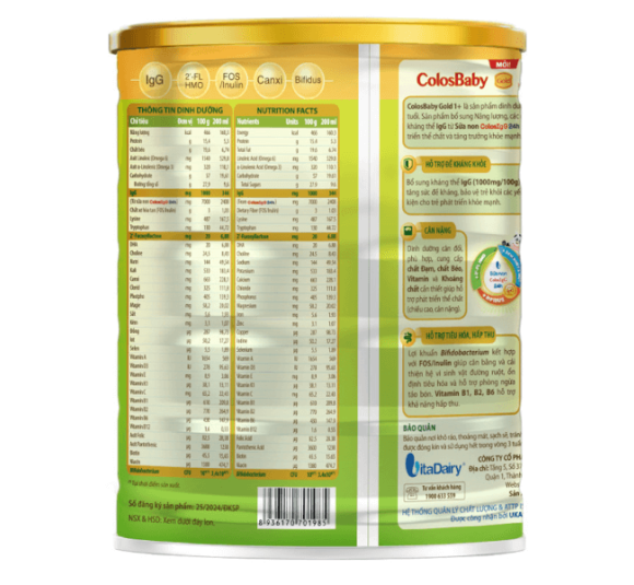Sữa bột ColosBaby Gold 1+ 800g  (1-2 tuổi) 