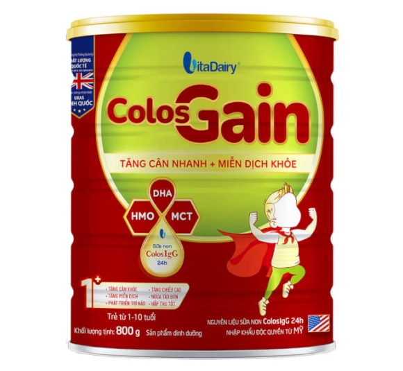 Sữa bột Colos Gain 1+ 800g (1 - 10 tuổi)