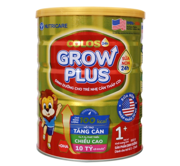 Sữa Colos Grow Plus 1+ 850G (1-2 tuổi) - NUTRICARE