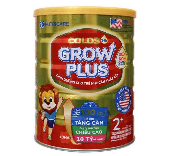 Sữa Colos24h Grow Plus 2+ 850G (2-10 tuổi) - NUTRICARE