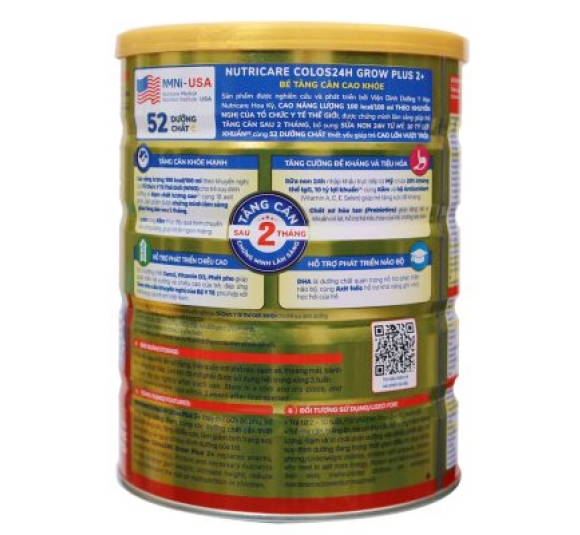 Sữa Colos Grow Plus 1+ 850G (1-2 tuổi) - NUTRICARE