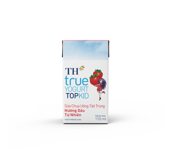 Sữa Chua Uống Tiệt Trùng TH true YOGURT TOPKID Hương Dâu Tự Nhiên 110 ml