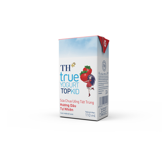 Sữa Chua Uống Tiệt Trùng TH true YOGURT TOPKID Hương Dâu Tự Nhiên 110 ml