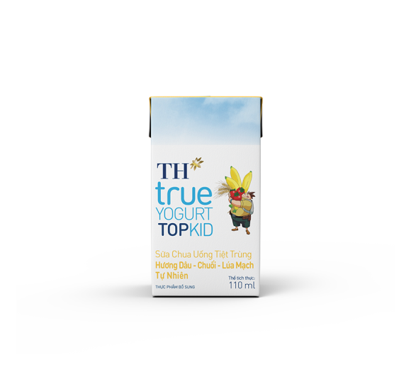 Sữa Chua Uống Tiệt Trùng TH true YOGURT Hương Dâu-Chuối-Lúa Mạch Tự Nhiên 110 ml