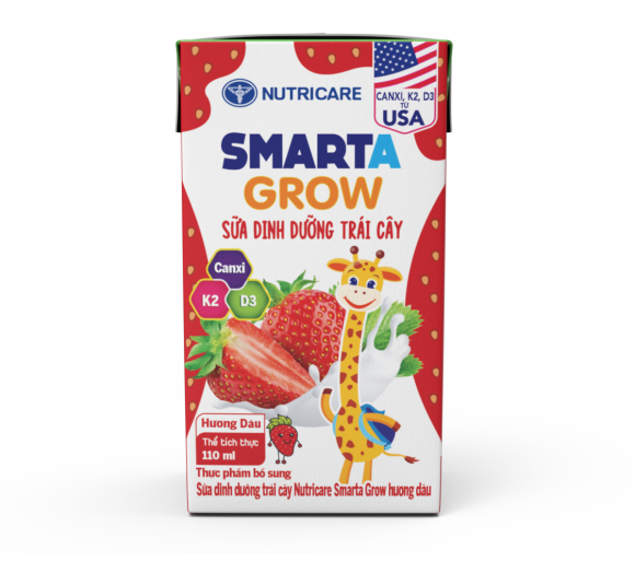 SỮA DINH DƯỠNG TRÁI CÂY NUTRICARE SMARTA GROW HƯƠNG DÂU 110ml