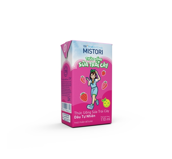 Thức Uống Sữa Trái Cây Dâu Tự Nhiên TH true JUICE milk MISTORI 110 ml