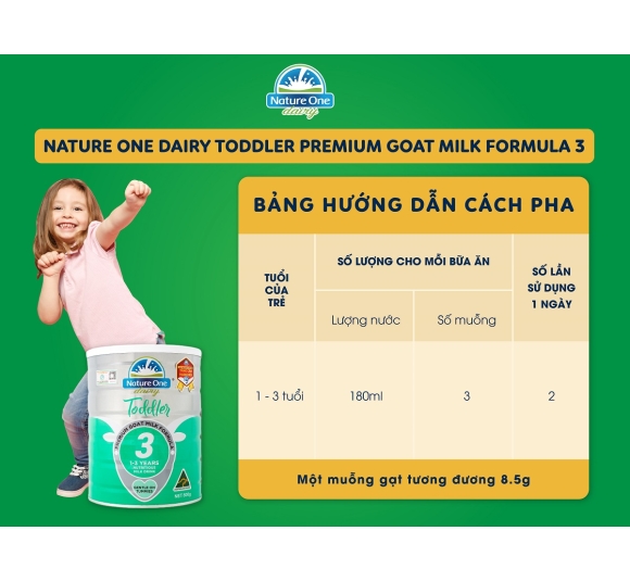 Sữa dê Nature One Dairy Goat 3 cho bé từ 1-3 tuổi