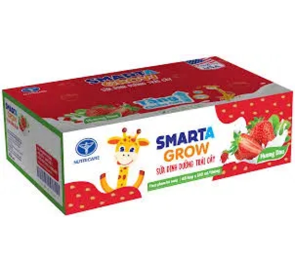 Thùng sữa Smarta Grow vị dâu(180ml x 48 hộp) 