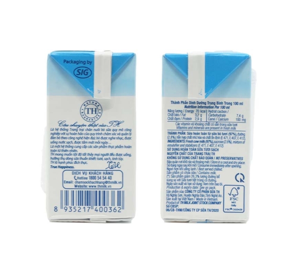 Sữa Tươi Tiệt Trùng Ít Đường TH true MILK 110 ml