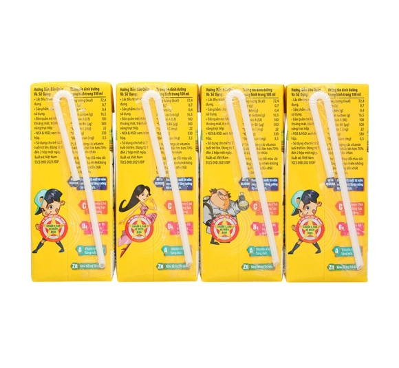 Lốc 4 hộp sữa trái cây  Kun hương trái cây nhiệt đới 180 ml (từ 2 tuổi)