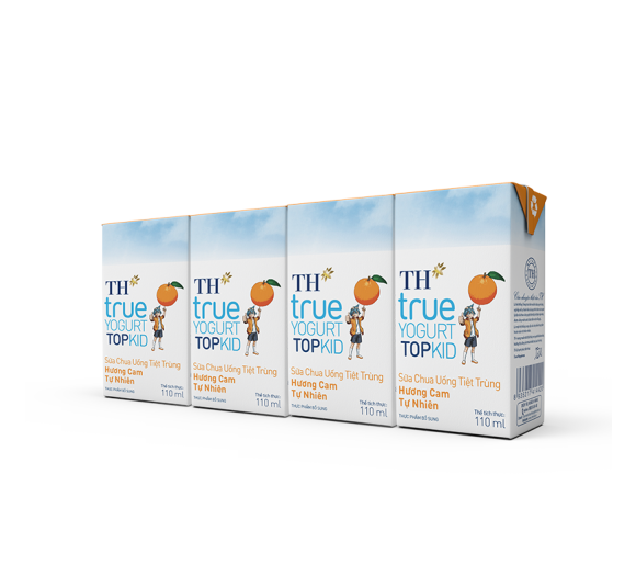 Sữa Chua Uống Tiệt Trùng TH true YOGURT TOPKID Hương Cam Tự Nhiên 110 ml