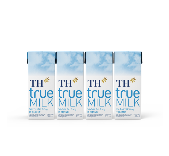 Sữa Tươi Tiệt Trùng Ít Đường TH true MILK 180 ml