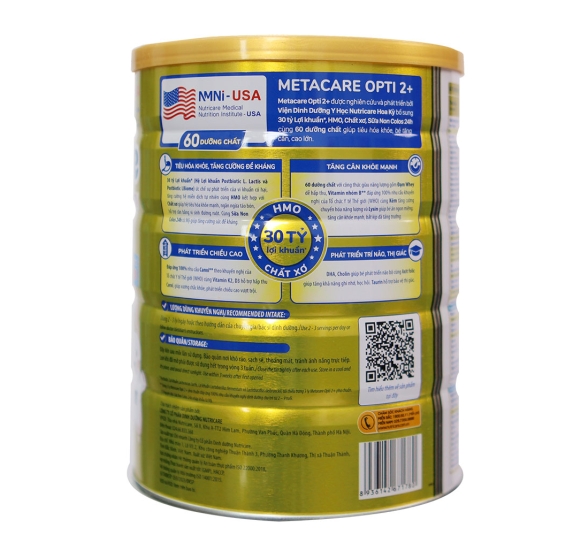 Sữa Meta Care Opti 2+ 850G (trẻ từ 2-10 tuổi) - NUTRICARE