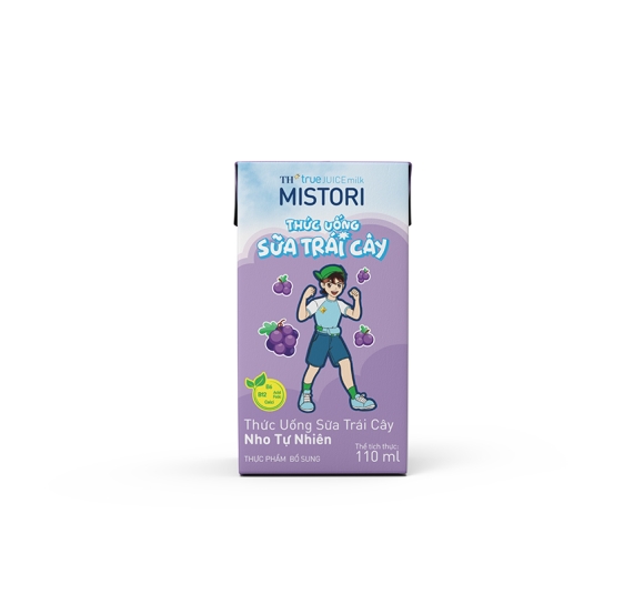 Thức Uống Sữa Trái Cây Nho Tự Nhiên TH true JUICE milk MISTORI 110 ml