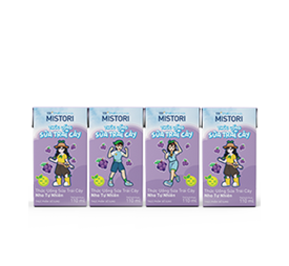 Thức Uống Sữa Trái Cây Nho Tự Nhiên TH true JUICE milk MISTORI 110 ml