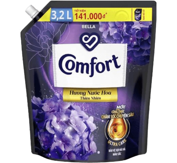 Nước xả vải Comfort Đậm đặc Hương nước hoa thiên nhiên Bella túi 3.2L