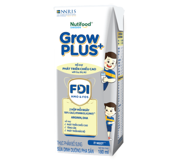 Sữa dinh dưỡng pha sẵn GrowPLUS+ (Bạc) 180ml (Từ 1 tuổi) - NUTIFOOD