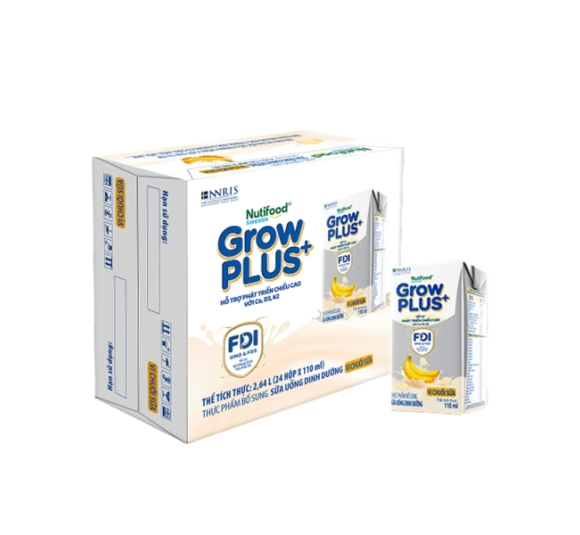  Nutifood GrowPLUS+ bạc vị chuối 110ml trên 1 tuổi