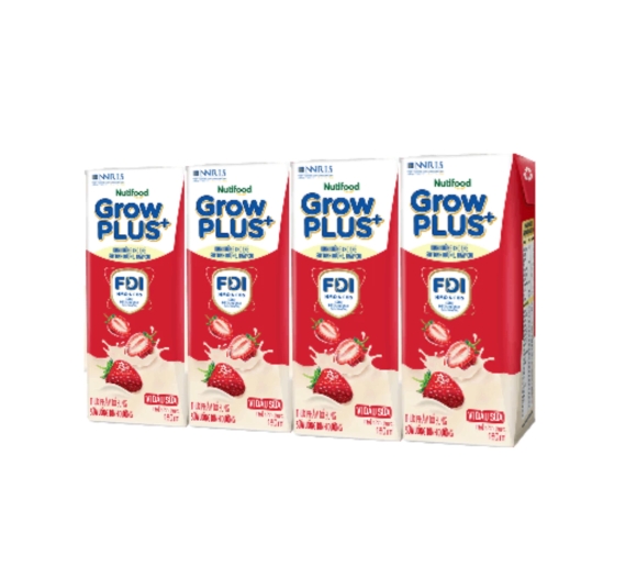  GrowPLUS+ Vị Dâu Sữa Hộp 180ml -NUTIFOOD