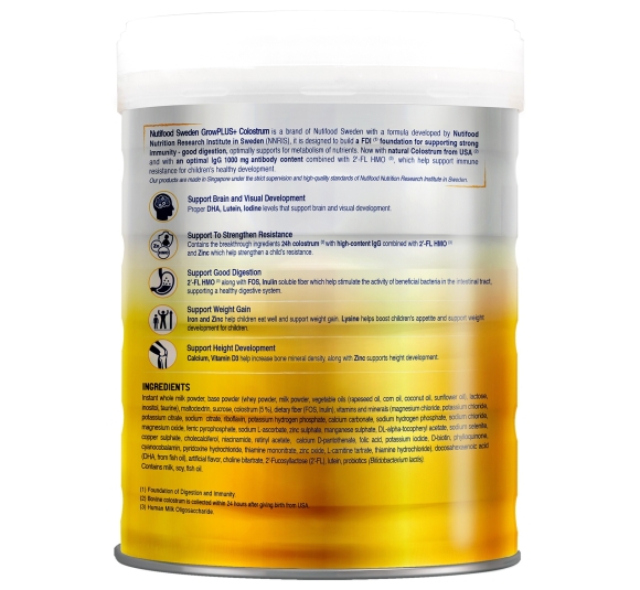 Sữa bột Nutifood Grow Plus+ Vàng (Sữa non) 800g cho bé trên 2 tuổi 