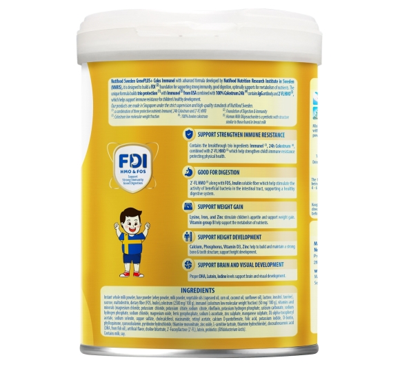 Sữa bột Nutifood GrowPlus+ Colos Immunel 2+ 800g cho bé trên 2 tuổi 