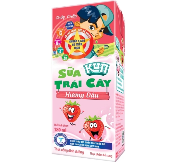 Sữa trái cây KUN vị dâu 180ml