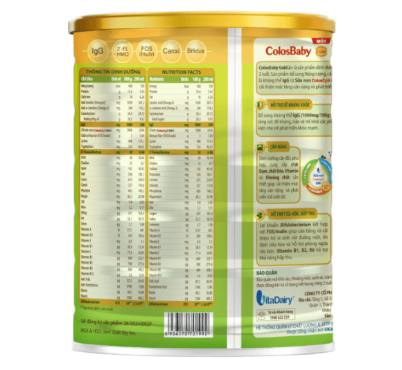 Sữa ColosBaby Gold 2+ 800g -(Trên 2 tuổi)